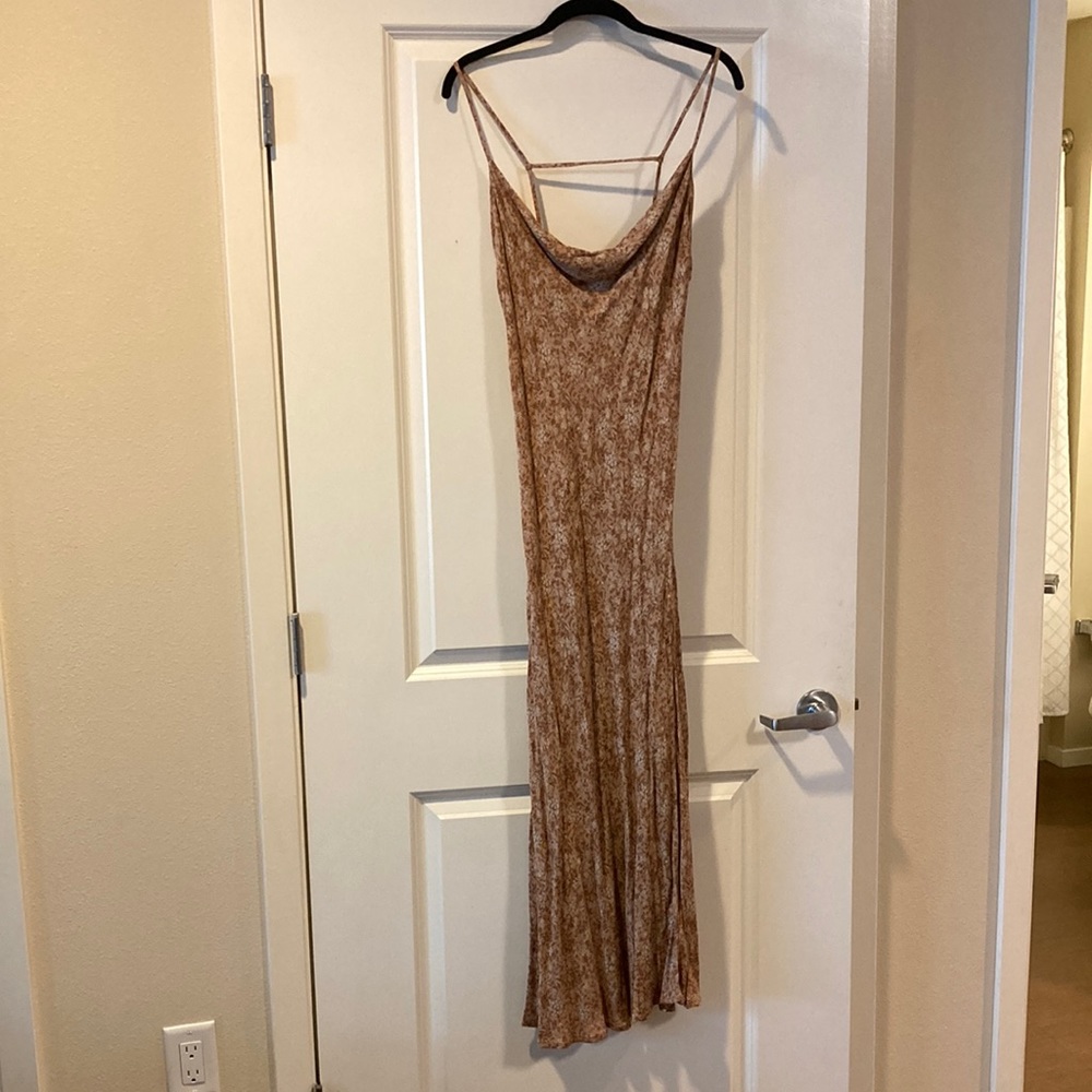 Audrey 3+1 Cowl Midi Dress With Slit!